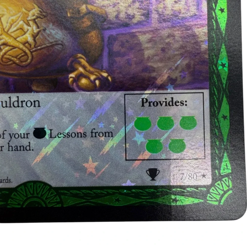 Harry Potter TCG Gold Cauldron 7/80 Quidditch Cup Rare Holofoil Card 2001 Vtg